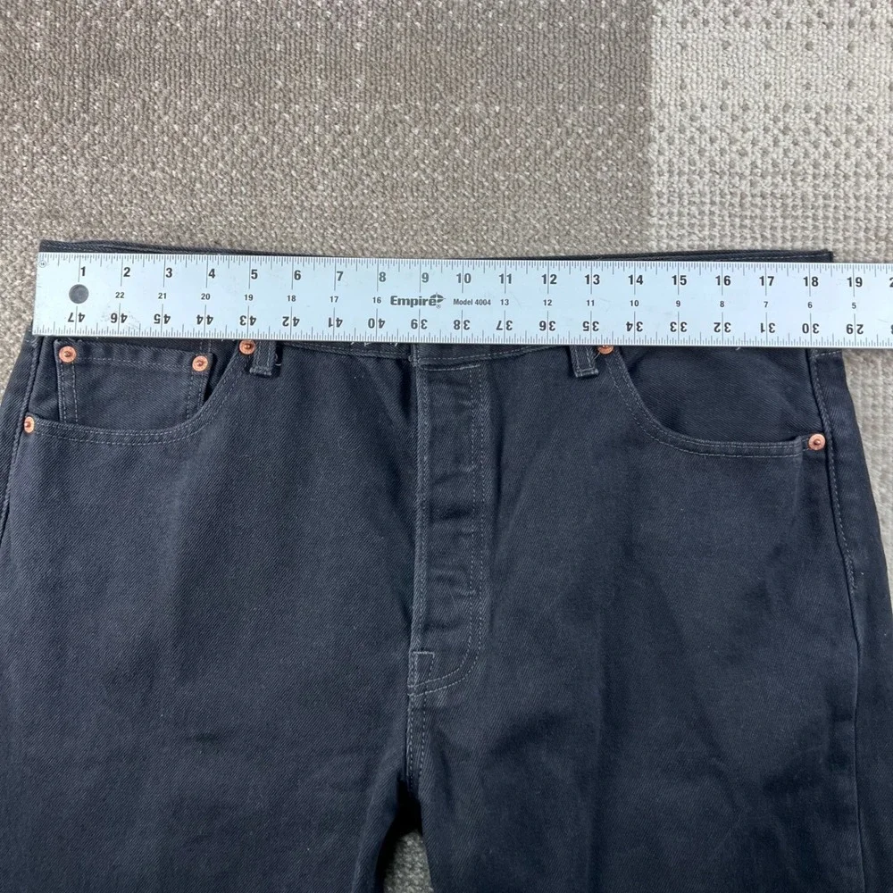 Levis 501 Original Fit Mens Jeans Black Denim 36X34 Button Fly